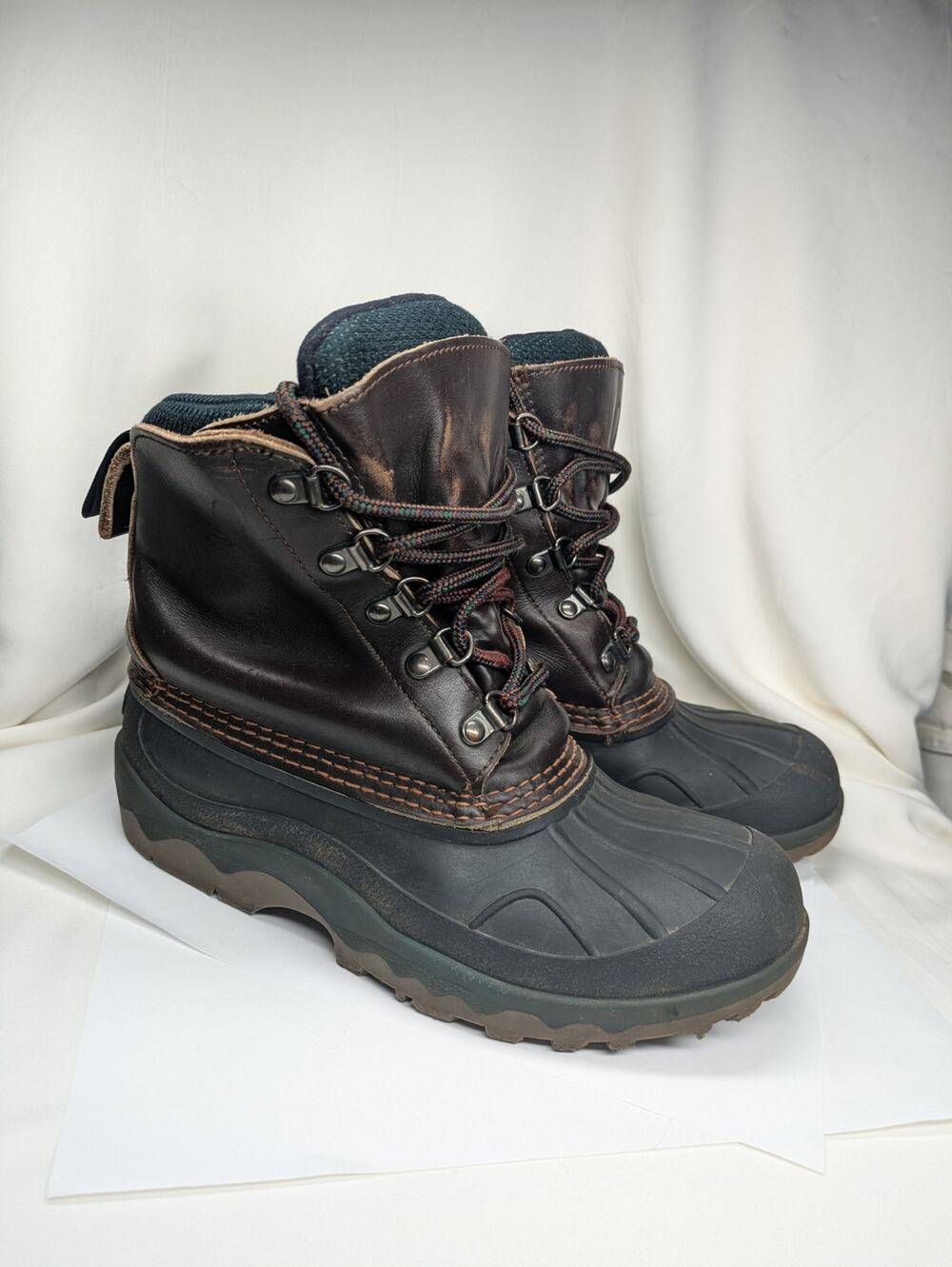 L.L.Bean Duck Boots Womens 6 Brown Distressed Leather Hiking Hunting Workwear